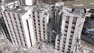 Разбомбленный Чернигов с высоты птичьего полета
