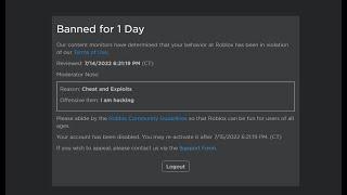 Roblox banned me on Ultimate Random Night
