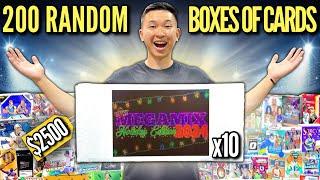 This $240 mystery box contains 20 RANDOM SPORTS TRADING CARD BOXES (2024 Blowout Holiday Mega Mix)!