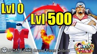 GPO: Starting Over with Magu as Akainu Noob to Pro Level 0 to 500 in Grand Piece Online Update 5