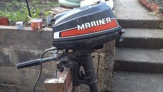 mariner 5hp air cooled outboard engine 2 stroke not in water