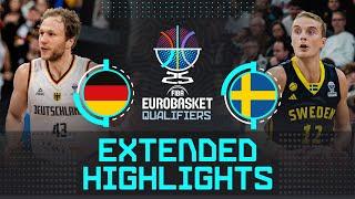 Germany  vs Sweden  | Extended Highlights | FIBA EuroBasket 2025 Qualifiers