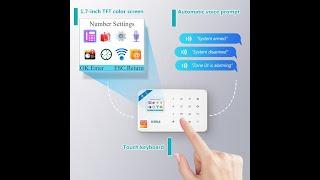 KERUI Best Seller W181 TUYA Smart APP WiFi GSM Alarm Kit PIR Door Sensor With Remote Control