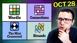 Wordle, Connections, Mini Crossword & Strands - October 28