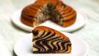 Chocolate Vanilla Marble Cake Recipe | Zebra Cake Recipe