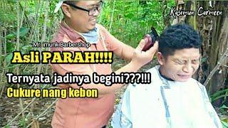 Asli PARAH!!!!! Ternyata begini jadinya tukang cukur tempatnya di kebun