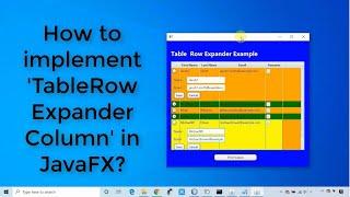 How to implement TableRow Expander Column in JavaFX TableView? | ControlsFX