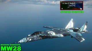 SU 47 berkut modern warships gameplay | Tier 2 Russian strike fighter |