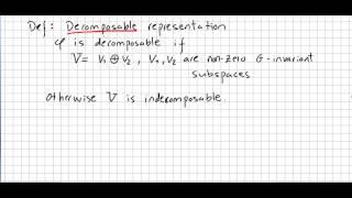 Representation Theory 26, Completely Reducible and Decomposable Representations