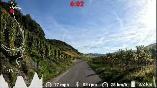 30 minute Indoor Cycling Workout ‍️ Mosel Germany Garmin 4K Video