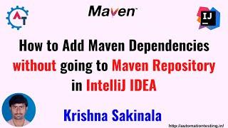 Add or Update Maven Dependencies without pom.xml file in IntelliJIDEA | How to add maven dependency