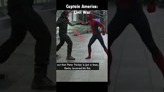 Spider-man blocks Bucky's punch 