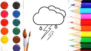 Как нарисовать Молнию. Раскраска для детей. How to draw Lightning.  Coloring book for children.