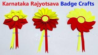 Kannada Rajyotsava - Karnataka Rajyotsava  - Badge Craft Ideas - DIY  - new designs | howtofunda