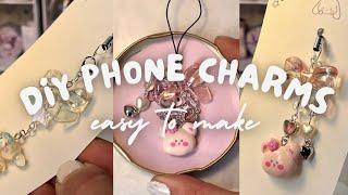 Diy Phone Charm Tutorial! - ꩜  . 𖦹˙— how to make beaded phone charms! | cute art ideas