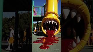 BLOODY SLIDE EATER EATS PEOPLE!! #scary #horror #bloody #fypシ゚