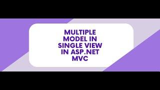 Multiple Model In single View in asp.net mvc