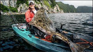 MASSIVE Halibut Caught by Kayak Angler in Alaska!