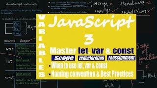 javascript variable explained in detail | let var and const | basic tutorial for beginners | 2024