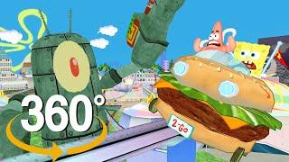 Spongebob Squarepants! - 360°  - Plankton's Roller Coaster - Glove World! (3D VR Game Experience!)