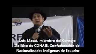 IV Congreso Mapuche Lafkenche, Hualaihue 2014, 1feb14  Conferencia de Luis Macas