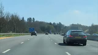 DRIVE ALONG the M23 Motorway Road to GATWICK AIRPORT and SOUTH of ENGLAND, UK