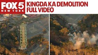 Kingda Ka demolition FULL VIDEO | Six Flags' roller coaster brought down