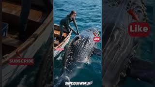  An Animation: This Woman Saves a Whale from Pain! #AnimatedRescue #WhaleRescue #BarnacleRemoval