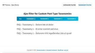 Ajax Filter for Custom Post Type Taxonomy