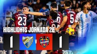 J26 Highlights del partido Málaga CF 1-1 Levante UD | LaLiga Hypermotion 2024/25