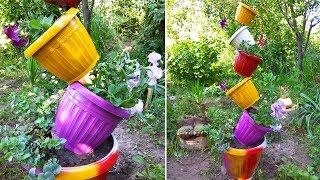 Idea for giving of flower pots. Crafts for the garden and cottages