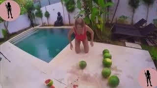 HOTTIES || Woman crushing Watermelons with Ass