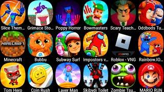 Roblox,Poppy Horror,Minecraft,Scary Teacher 3D,Friday The 13th,Rainbow.IO,Skibydi Toilet,Tom Hero...