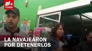 Farderos navajean a mujer policía en la GAM al ser sorprendidos robando - A las 3