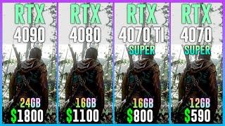 RTX 4090 vs RTX 4080 vs RTX 4070 TI SUPER vs RTX 4070 SUPER - Test 20 Games