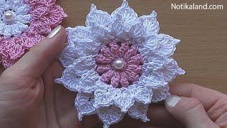 Crochet flower tutorial  VERY EASY