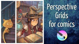 Perspective grids for comics in Krita
