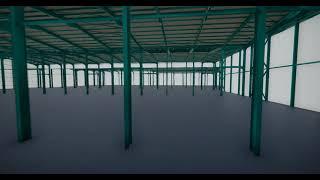 Tekla Structures | 3D render of a supermarket chain warehouse