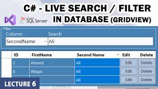 C# Search data in Database, Filter in Database datagridview | Winform Textchanged event | SQL Server