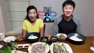 먹방MUKBANG 전어회,전어구이 RAW GIZZARD SHAD & GRILLED GIZZARD SHAD (EATING SHOW)