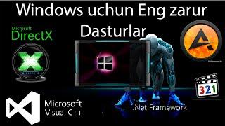 Windows uchun zarur dasturlar, DirectX, Microsoft Visual C++ va .Net Framework haqida