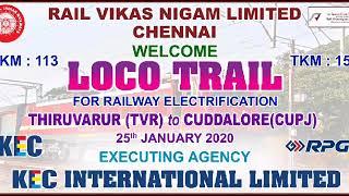 Ac loco trial between THIRUVAUR TO CUDDALORE PORT JUNCTION