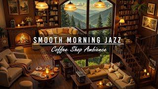 Smooth Morning Jazz Music in Cozy Coffee Shop Ambience by the Forest for Stress Relief, Sleep Music