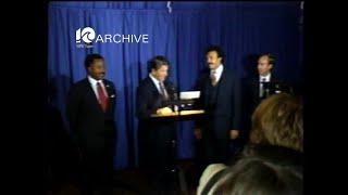 WAVY Archive: 1982 Reagan Presents Grant Check to Hampton Institute