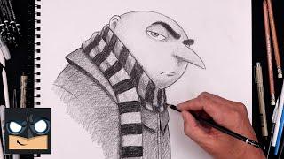 How To Draw Gru | Minions Sketch Tutorial (Step by Step)