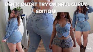 Denim Outfits Try On Haul CURVY EDITION - Gypssai