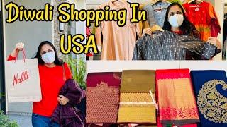 அமெரிக்காவில் தீபாவளி ஷாப்பிங் பண்ணலாம்/ Diwali Shopping in USA/Nalli Silks#OneDayTrip #Tamil Vlog