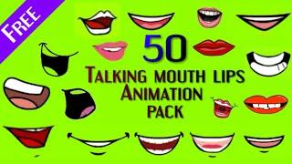 Top 50 talking mouth lips animated greenscreen talk vector pack