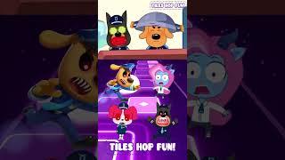 SHERIFF LABRADOR EXE vs SHERIFF PAPILLON vs DOBIE EXE X Coffin Dance Tiles Hop #shorts