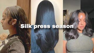 fall hairstyles inspo (silk press edition)  | tiktok compilation